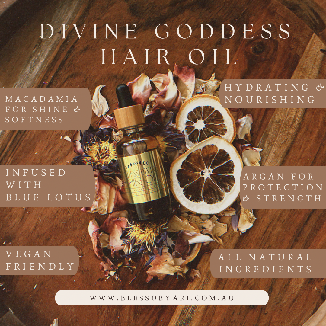 Divine goddess hair oil, blessd by ari